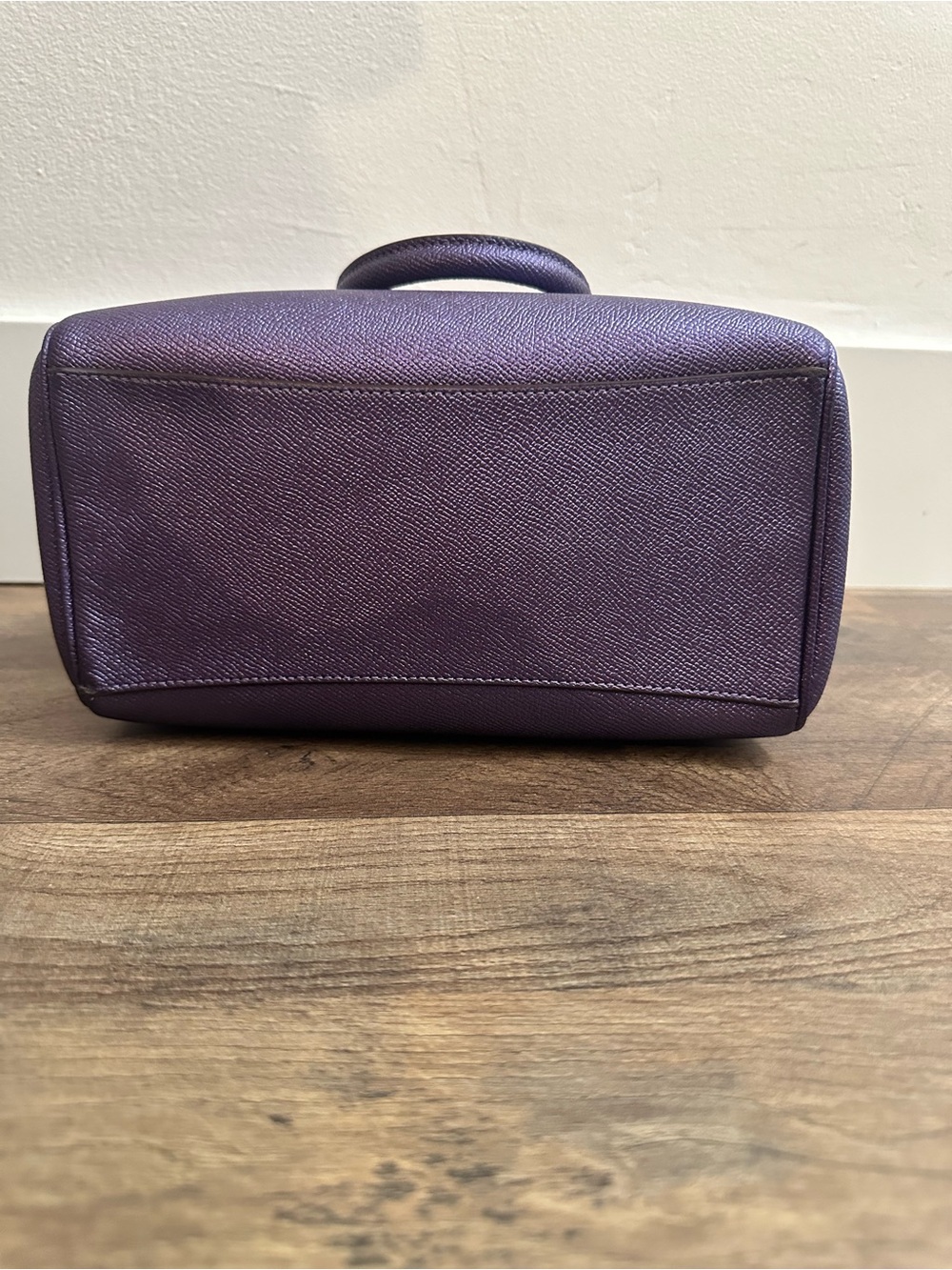 Coach Mini Bennett Satchel Metallic Purple Crossgrain Leather Crossbody F39706 - Picture 8 of 9